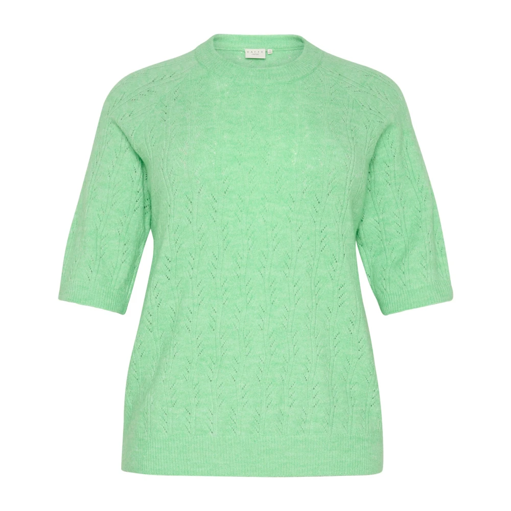 Kaffe Curve Lentebloemen Melange Pullover Trui Green Dames