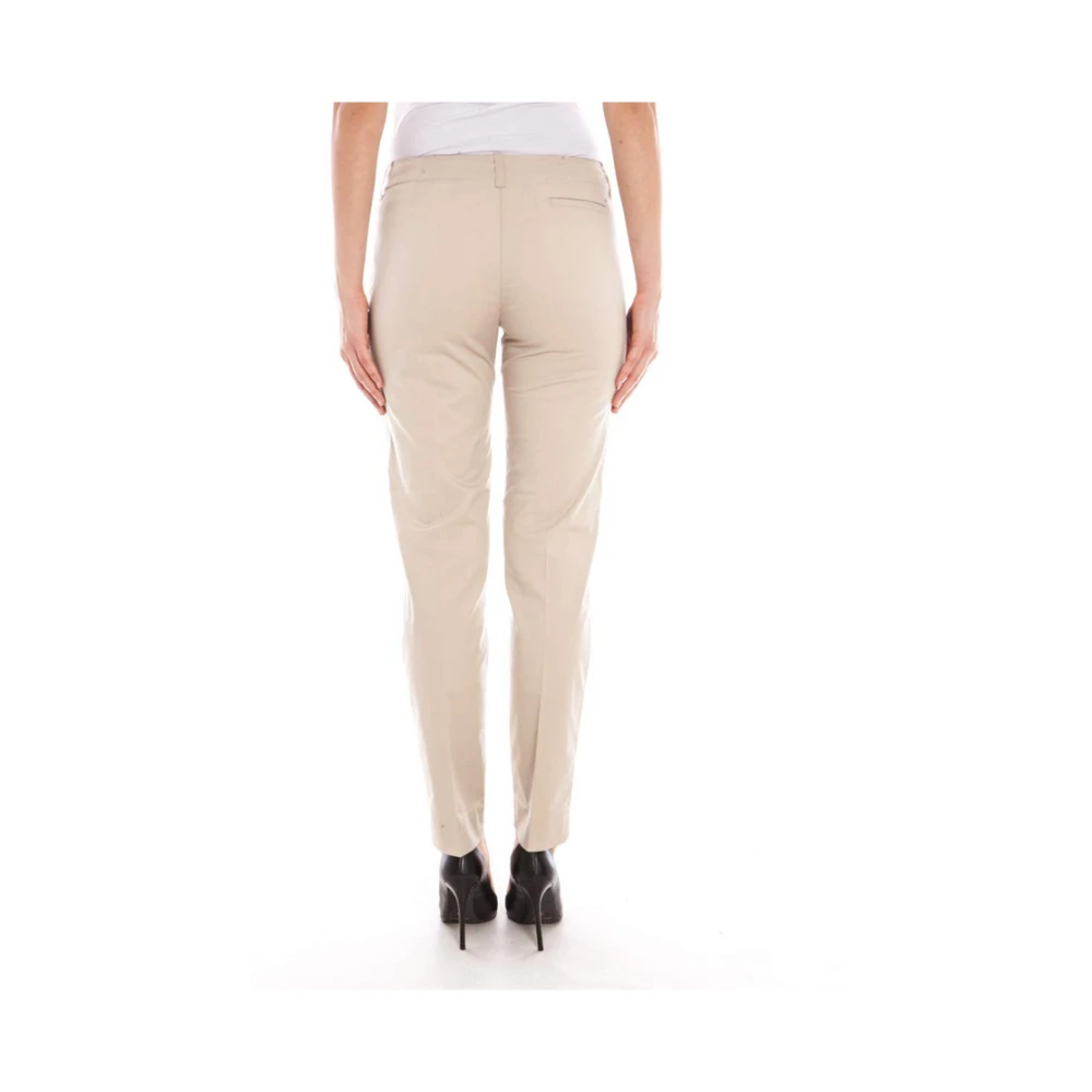 Giorgio Armani Dames Katoenen Lange Broeken & Shorts Beige Dames