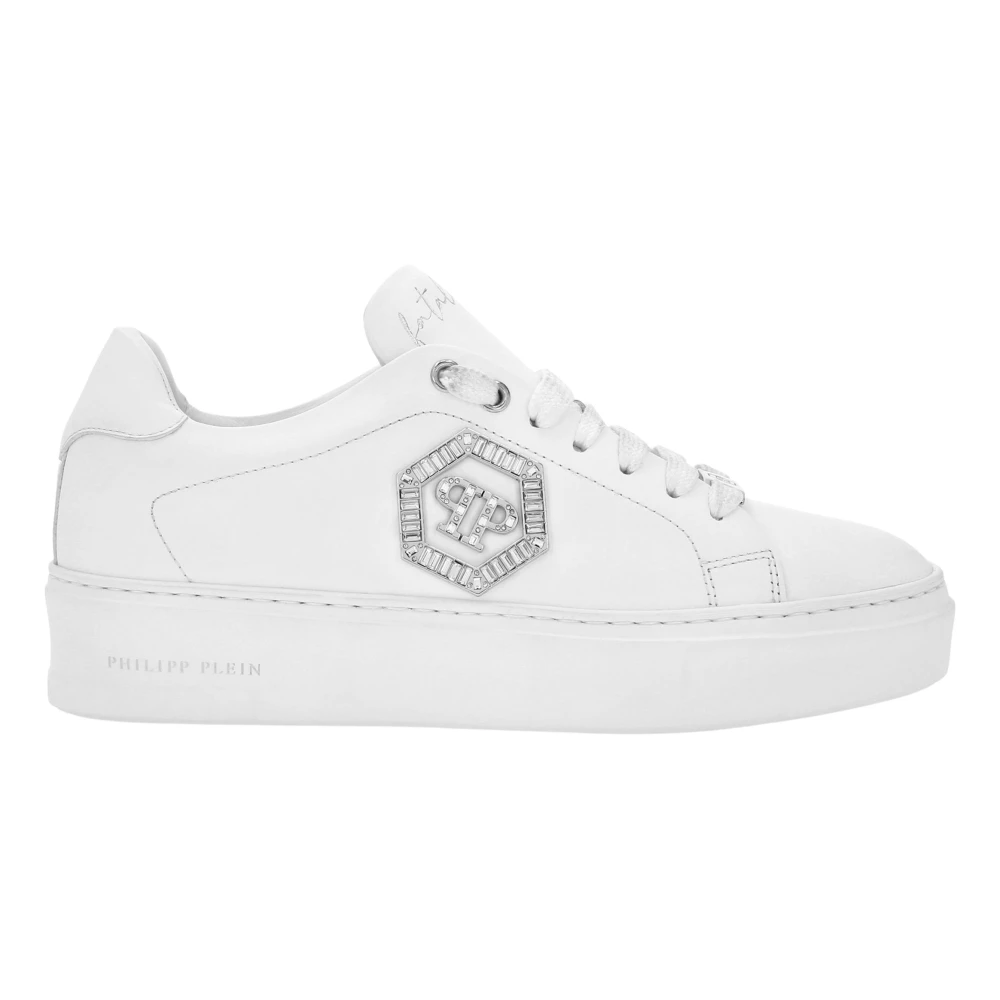 Philipp Plein Nappa Leather Low Top Sneakers Crystal Fatale Dames Schoenen Wit