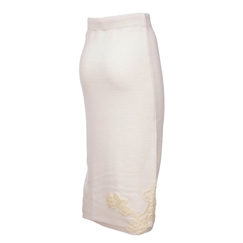 Ermanno Scervino Gebreide rok met kantborduurwerk White Dames