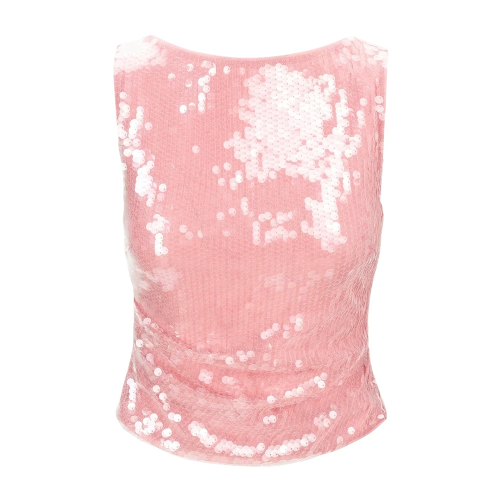 Staud Paillet Eton Top Pink Dames