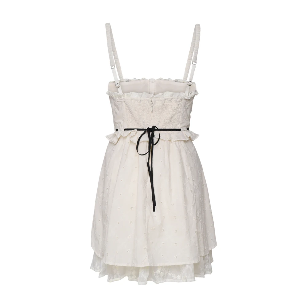 For Love & Lemons Witte Linnen Jurk Oogje Kant White Dames