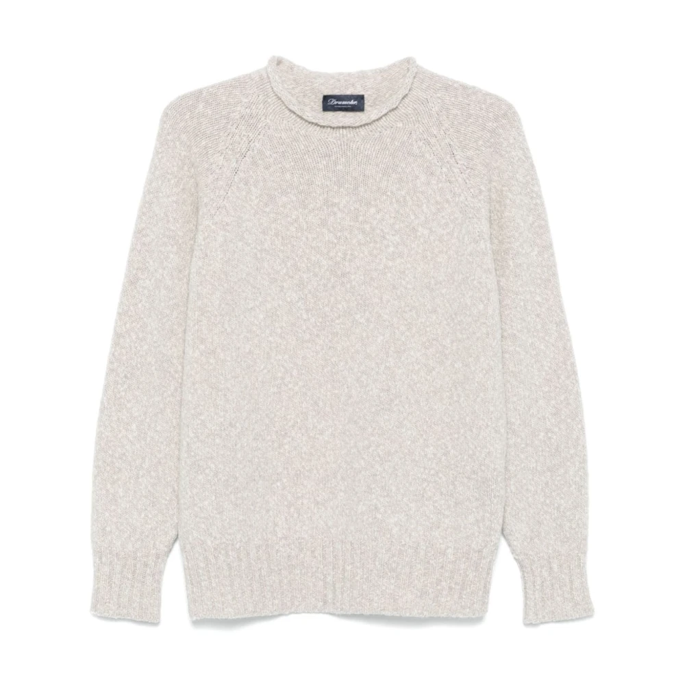 Drumohr Beige Wollen Trui Ribboord Beige Heren
