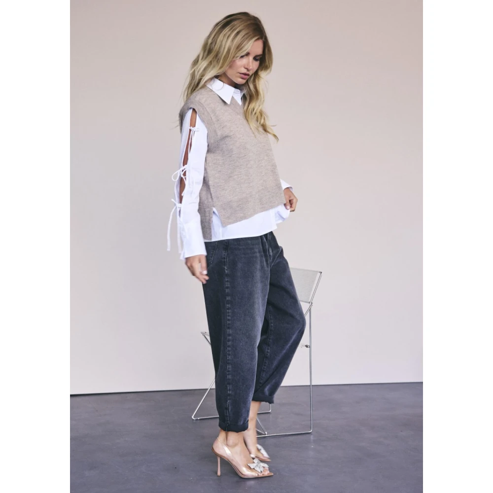 Co'Couture Witte Blouse met Strikdetails Poppy White Dames