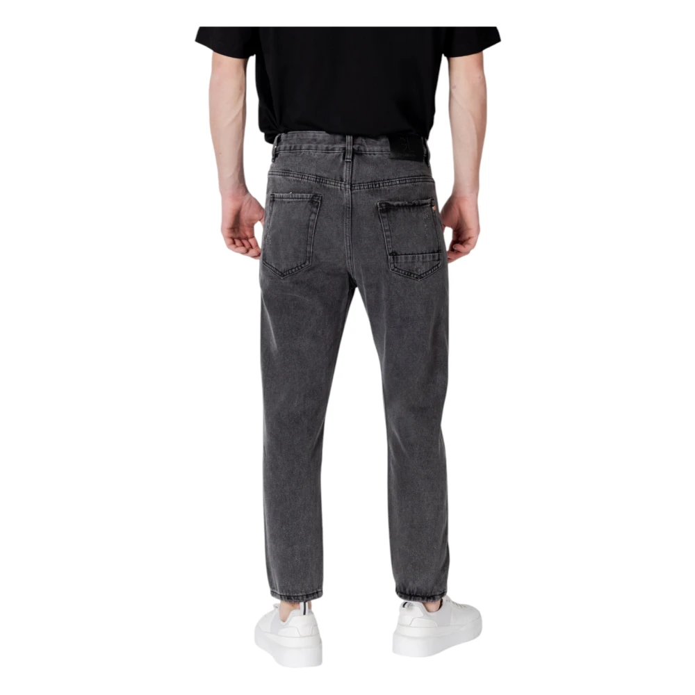 Gianni Lupo Zwarte katoenen jeans met zakken Black Heren