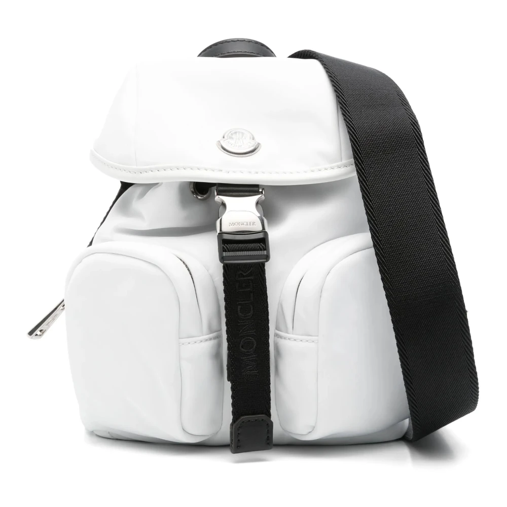 Moncler Women's White Shoulder Bags, One Size, Nylon Leather Bag With Adjustable Strap