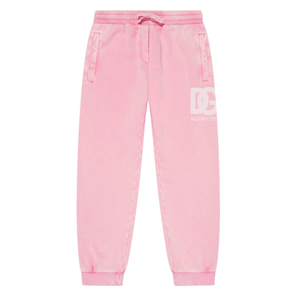 Dolce & Gabbana Girls Pink Sweatpants, 8 Y, Logo Joggers For