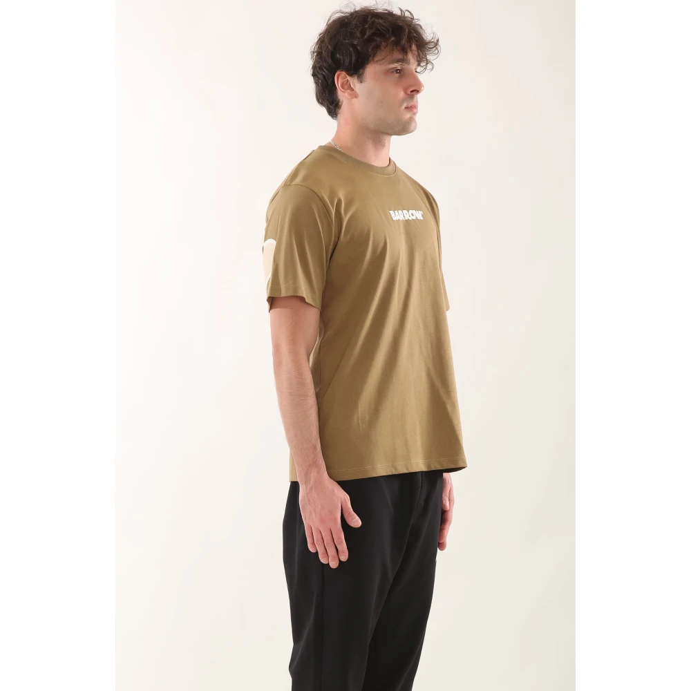 Barrow Achter Logo Tee Klassieke Stijl Brown Heren