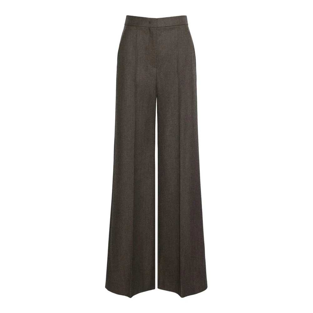 Max Mara Women's Brown Tailored Wool Trousers - Image 2