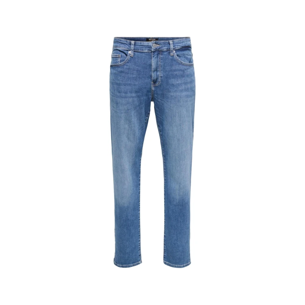 Only & Sons , Slim Fit Jeans, Male, Blue, W31 L34, Zip And Button Jeans With Pockets - Image 4