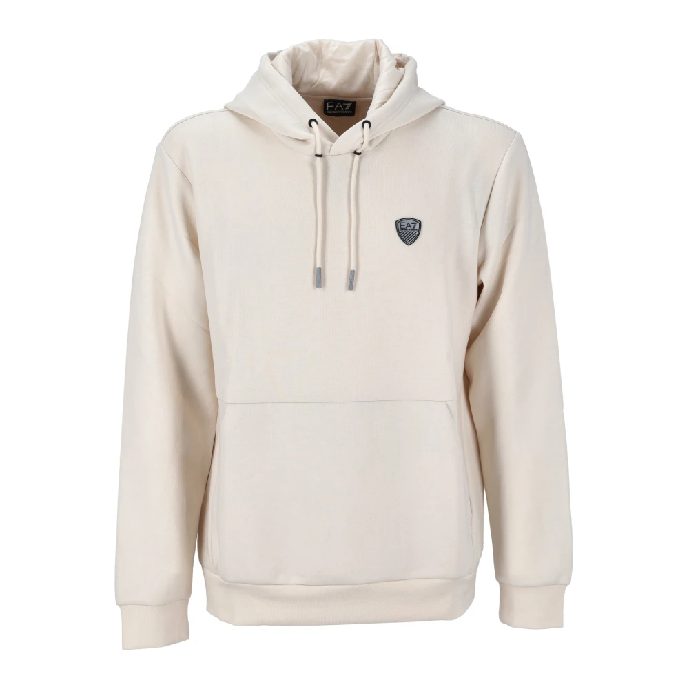 Emporio Armani Ea7 Mannelijk Wit Stijlvolle Sweater In Marineblauw