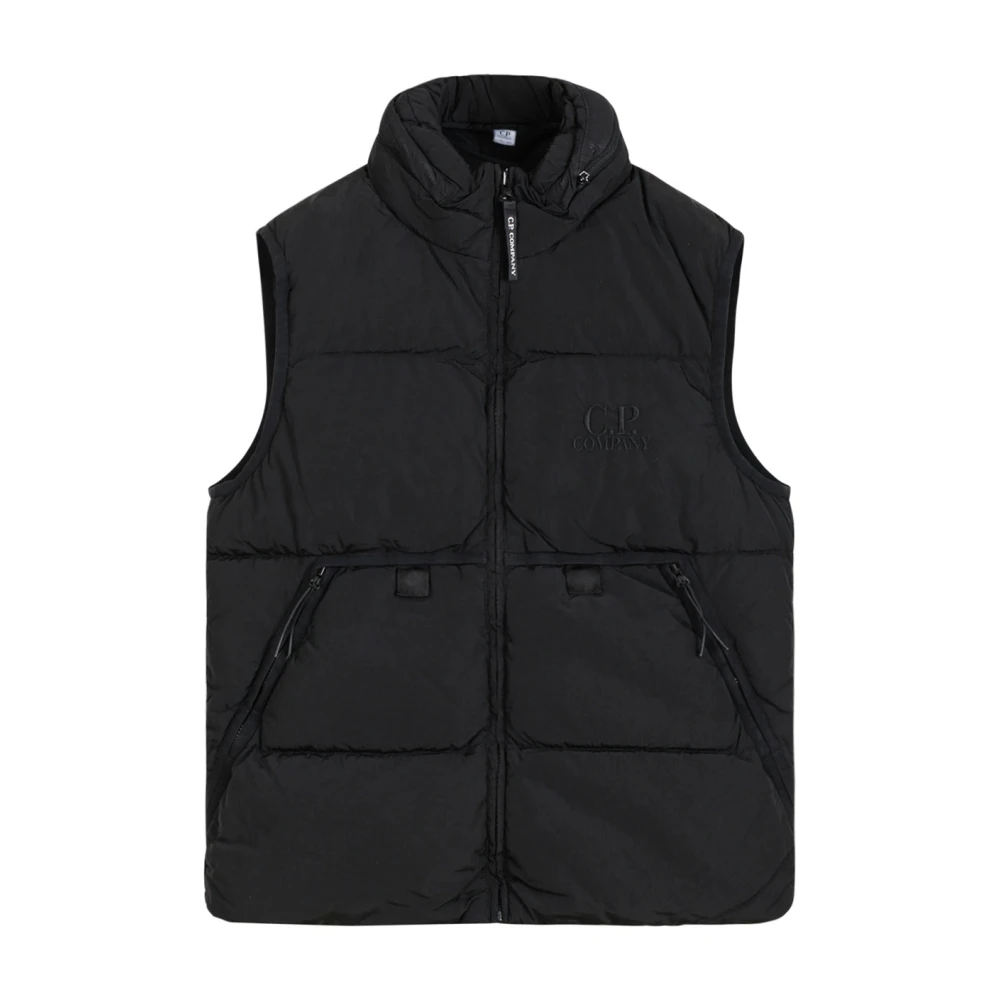 C.p. Company Boys Black Waistcoats, 6 Y, Padded Gilet