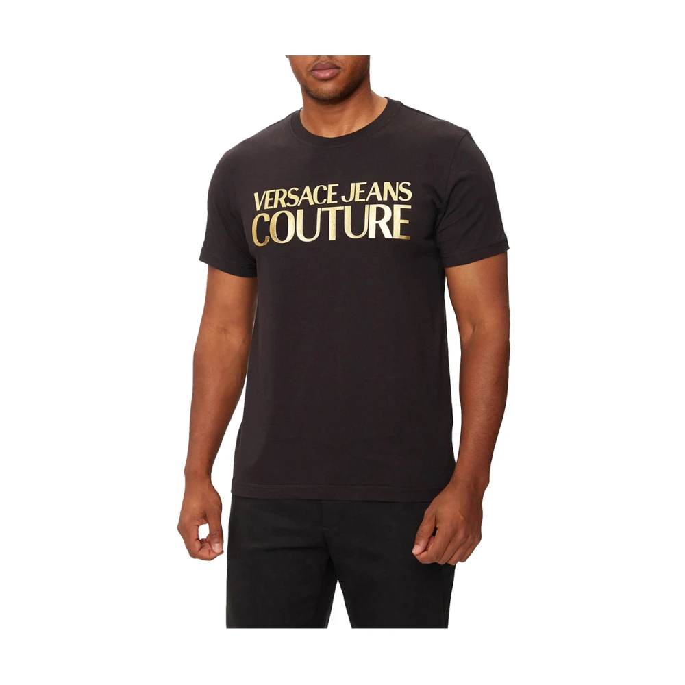 Versace Jeans Couture Zwarte Trendy Logo T-shirt Black Heren