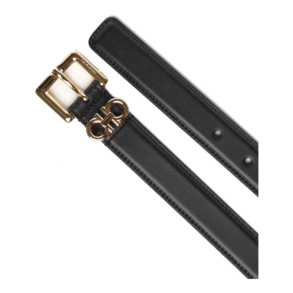 Salvatore Ferragamo Zwarte Damesriemen Stijlvolle Collectie Black Dames