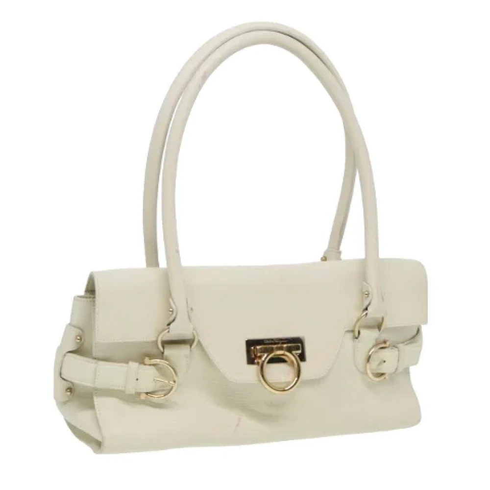 Salvatore Ferragamo Pre-owned Leather shoulder-bags White Dames