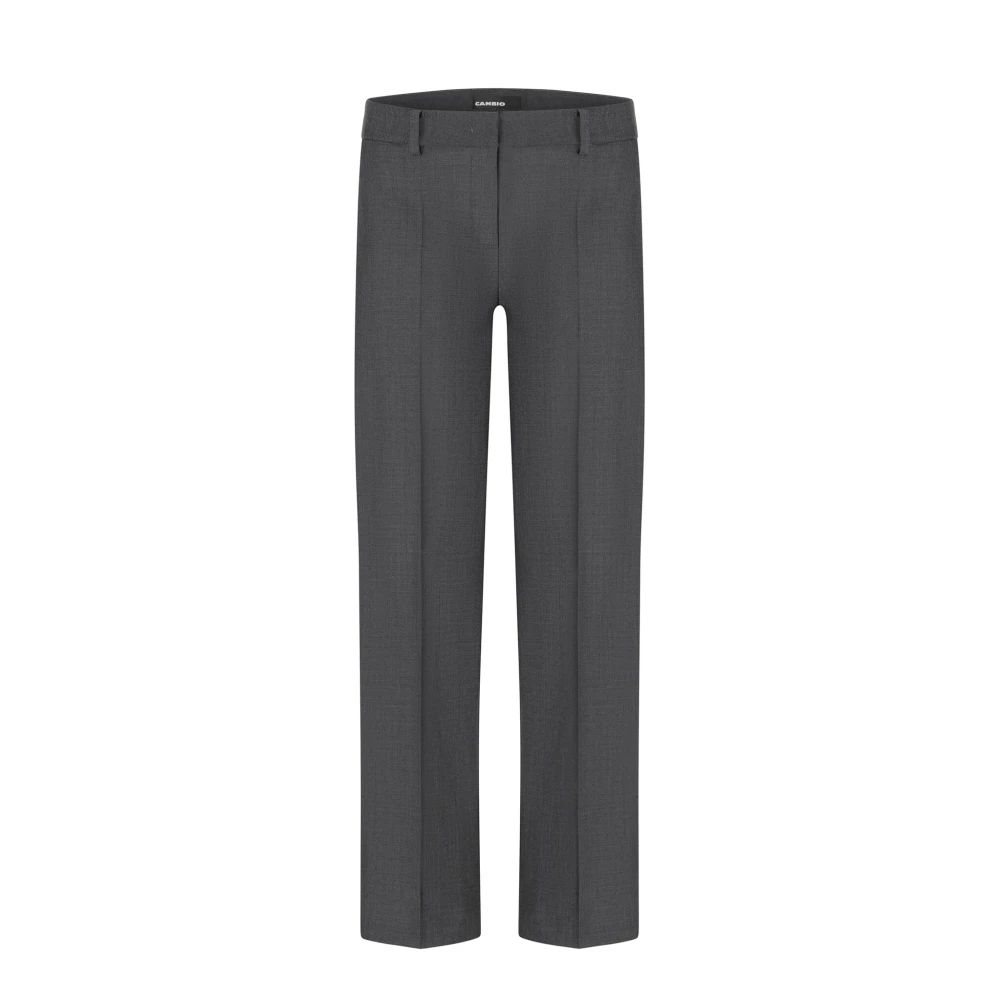 Cambio Women's Gray Straight Trousers, L L32, Grey Slouch Trousers With Stripes