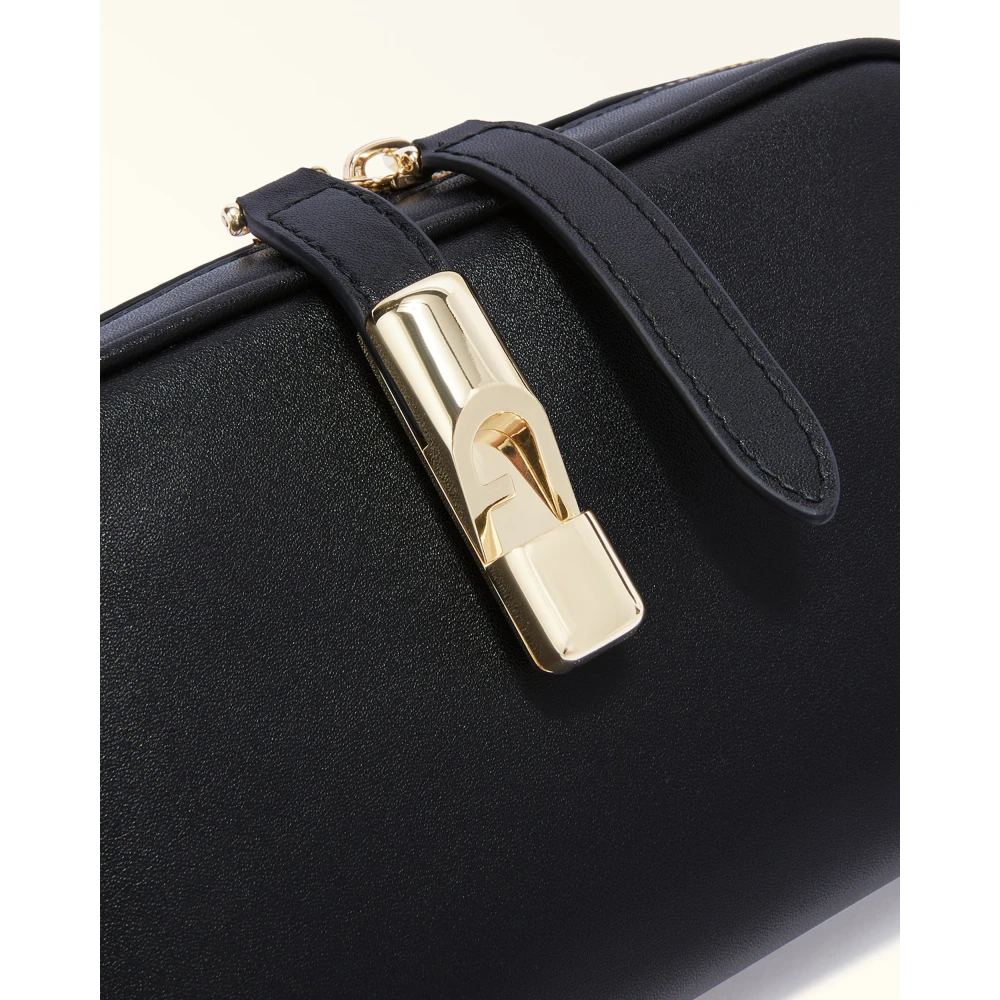 Furla Zwarte Crossbody Tas met Verfijnde Details Black Dames