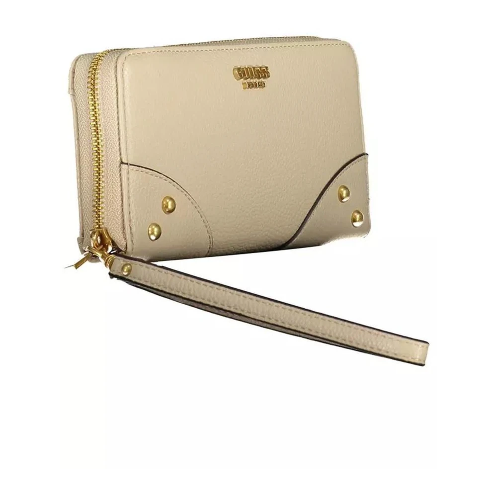 Guess Portemonnee met Logo Detail en Meerdere Compartimenten Beige Dames