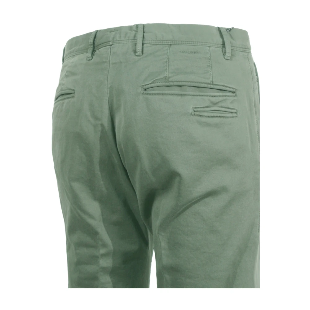 Incotex Groene katoenen broek met zakken Green Heren
