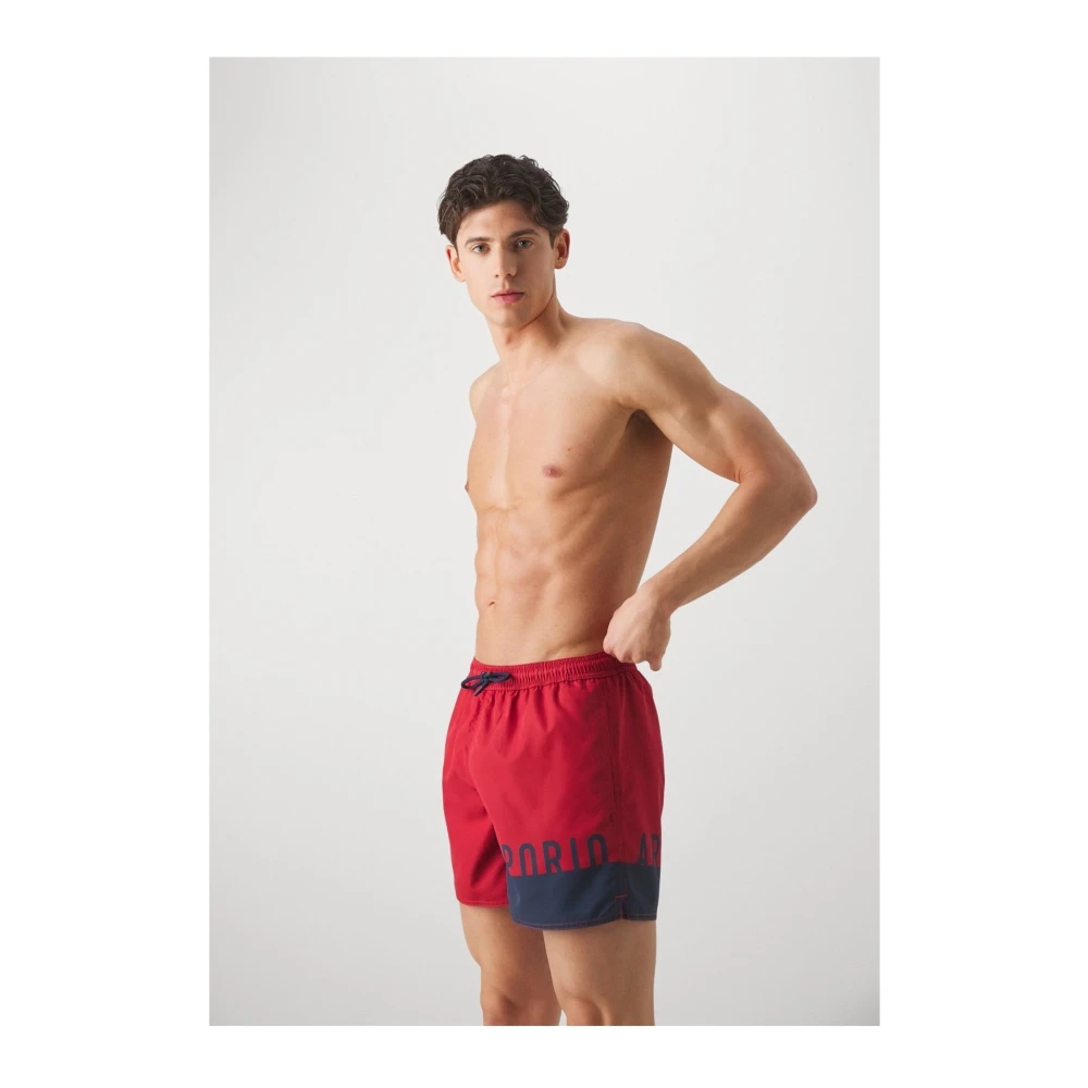 Emporio Armani Rode Logo Zwemshorts Red Heren