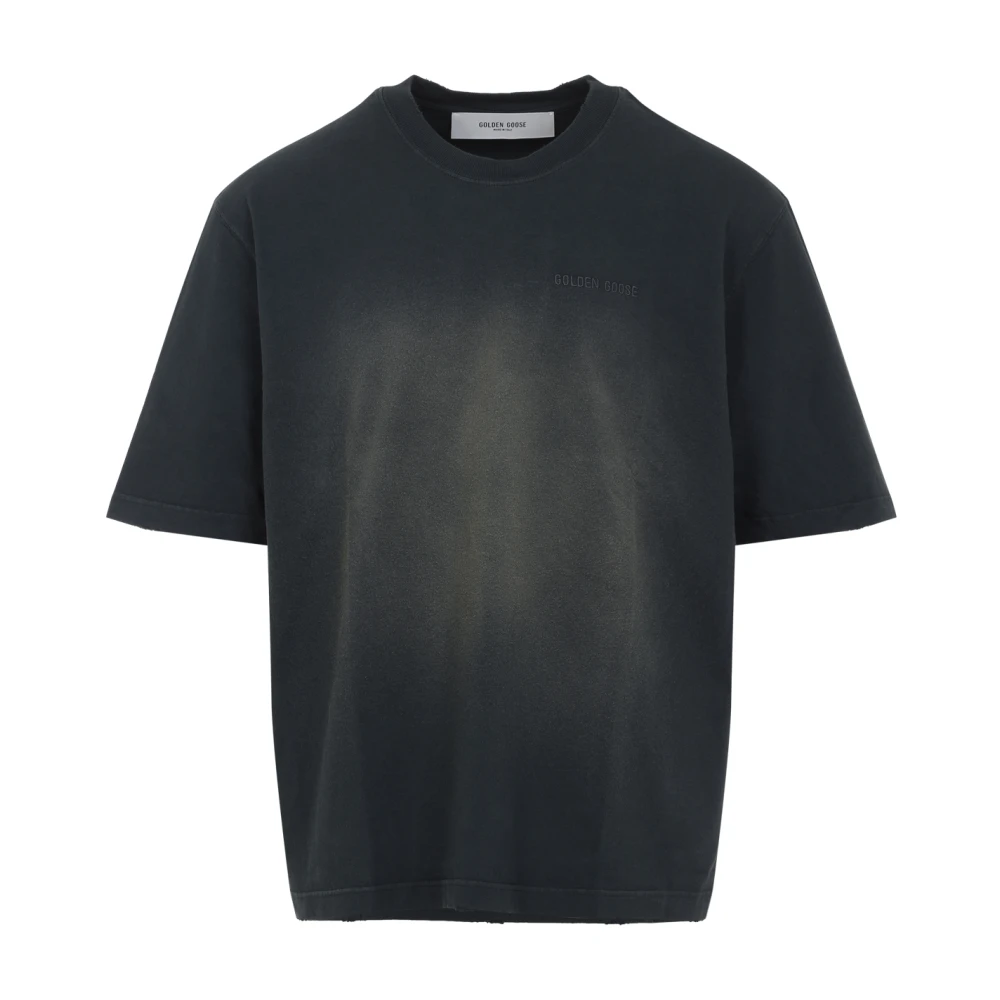 Golden Goose Men's Black/Golden Journey T-Shirt With Embroidery