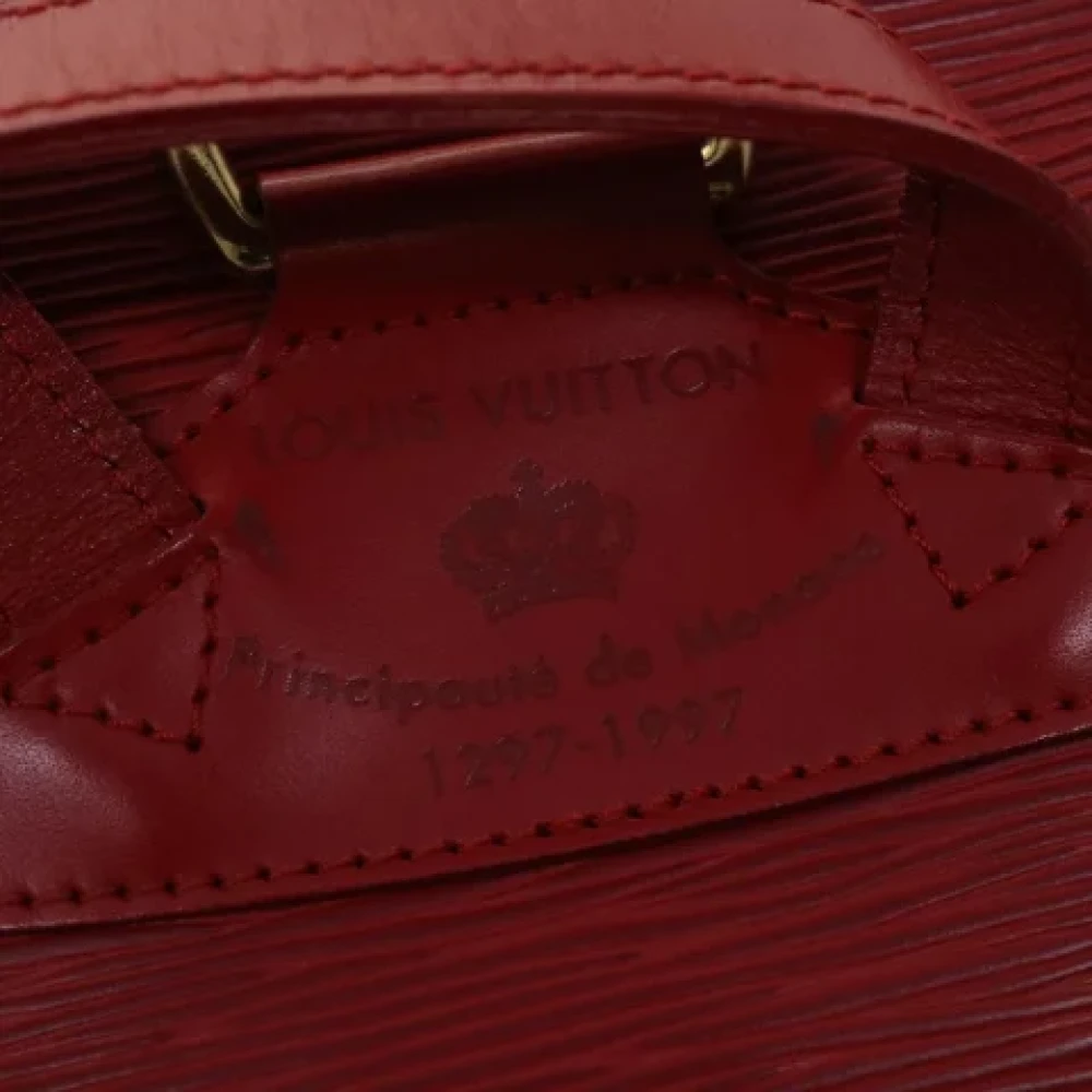 Louis Vuitton Vintage Rode leren Louis Vuitton Montsouris Rugzak Red Dames