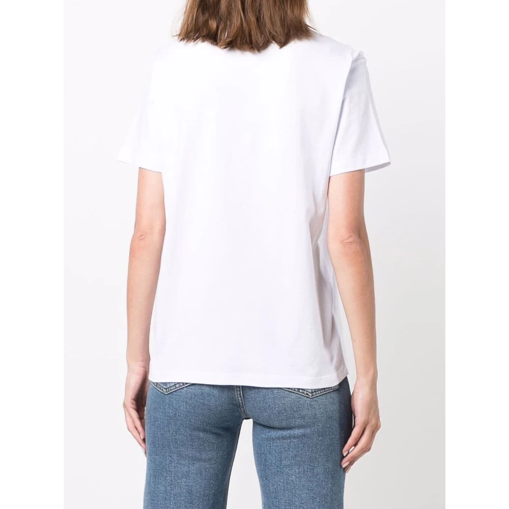 Msgm Katoenen T-shirt met uniek ontwerp White Dames