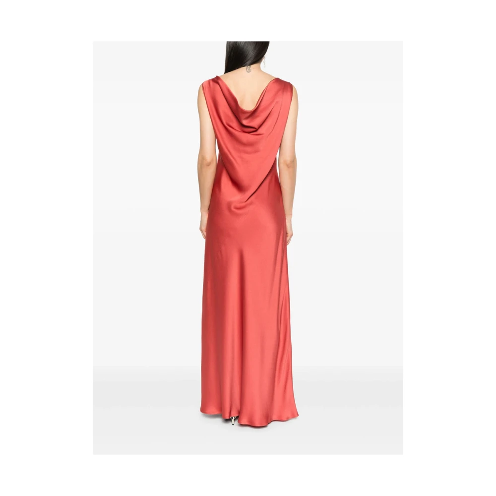Antonelli Firenze Rode Klei Boothals Jurk Red Dames