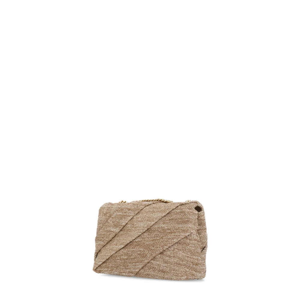 TORY BURCH Beige Rafia Handtas met Kettingband Beige Dames