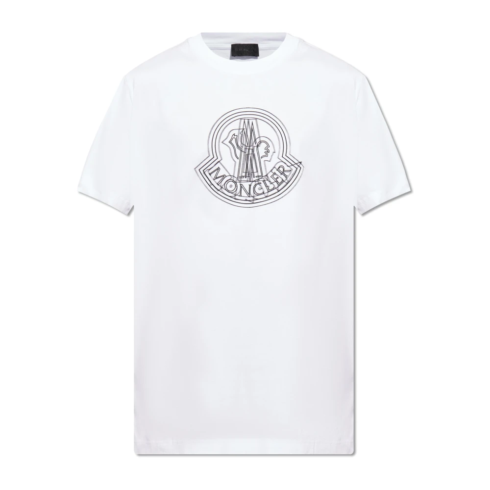Moncler T-shirt met logo White Heren