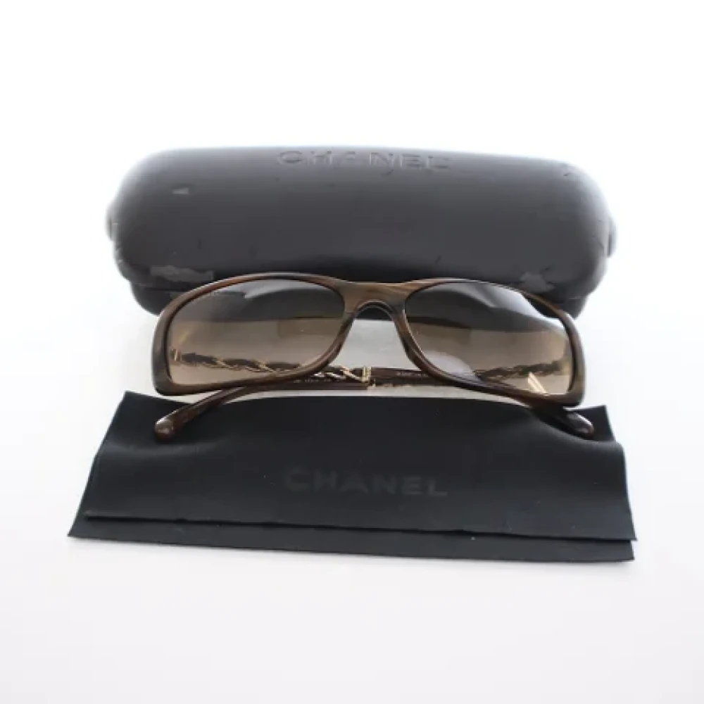 Chanel Vintage Pre-owned Plastic sunglasses Black Dames