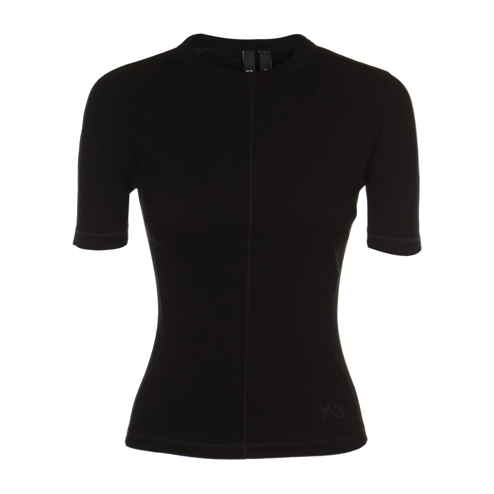 Y-3 Women's Black Fitted Ss Tee - T-Shirts - M - Tops