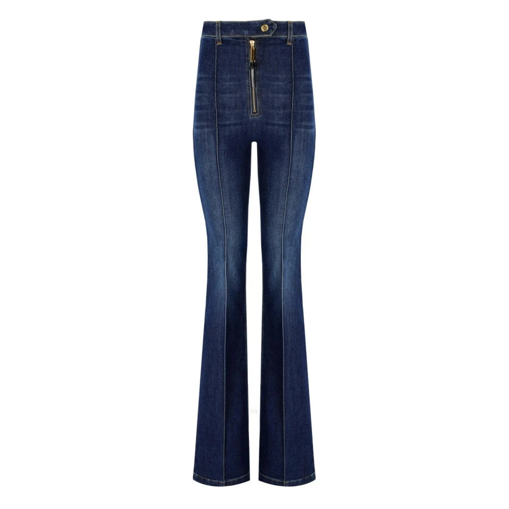 Elisabetta Franchi Blauwe Flare Denim Jeans Blue Dames