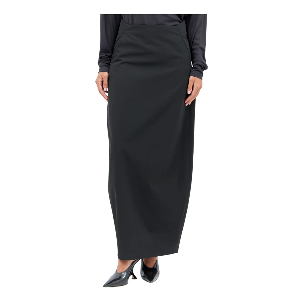 Khaite Split Maxi Rok Gemaakt in Portugal Black Dames