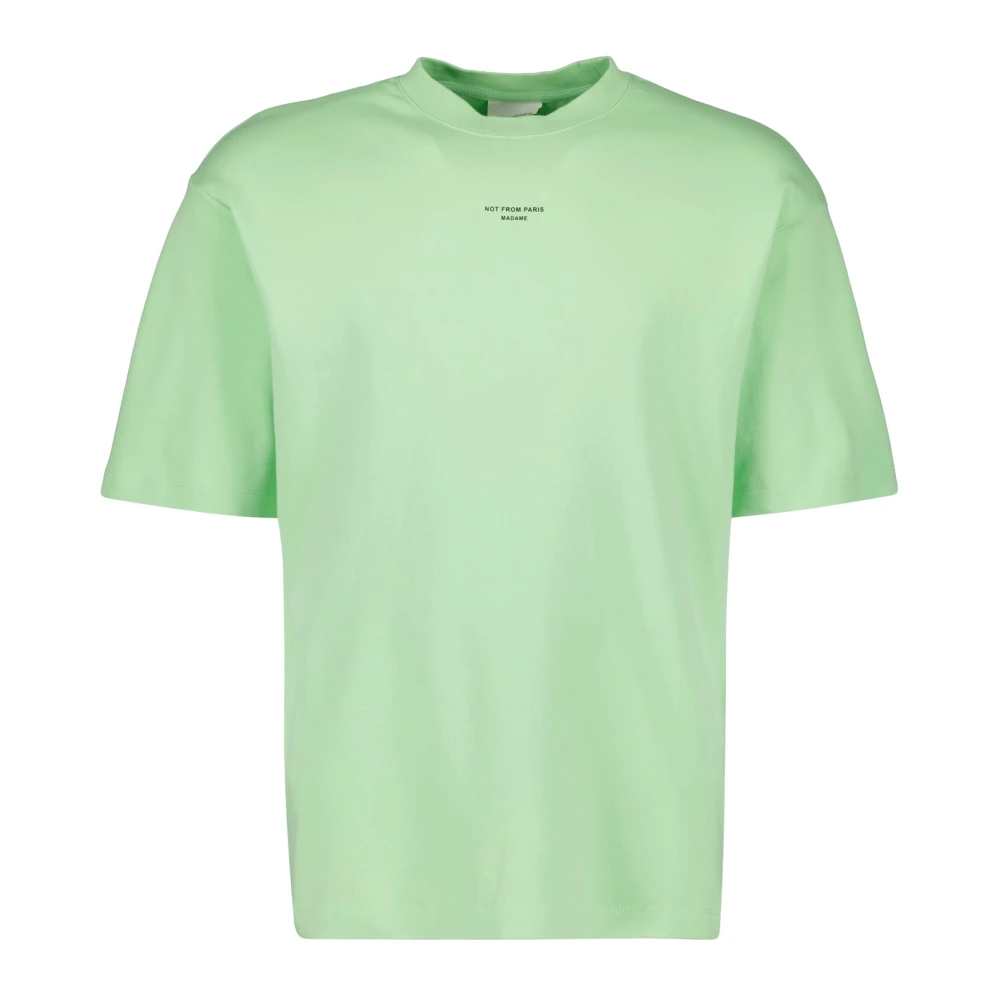 Drole de Monsieur Klassieke Slogan T-shirt Lente-Zomer 2025 Green Heren