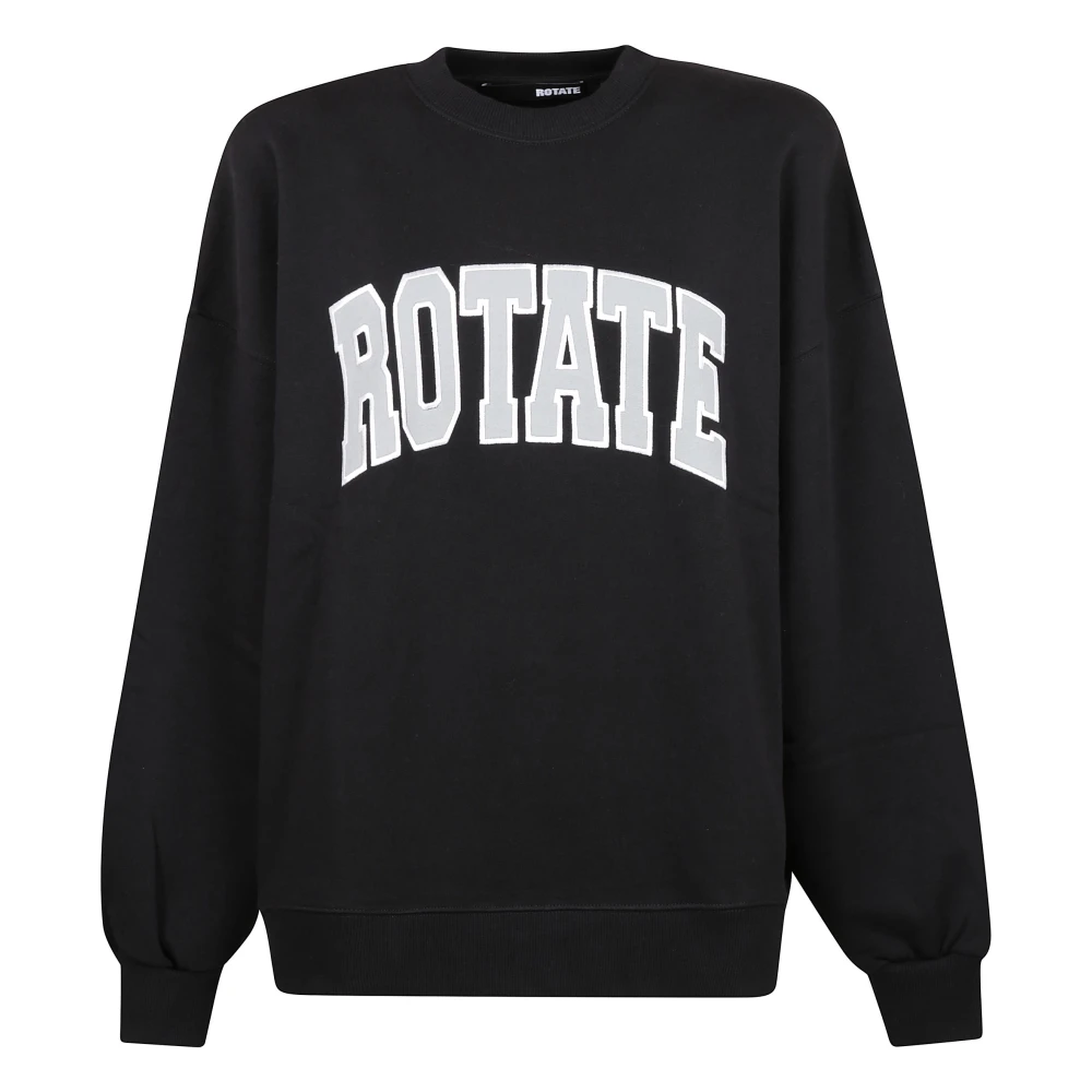 Rotate Birger Christensen Katoenen Crewneck Sweatshirt Black Dames