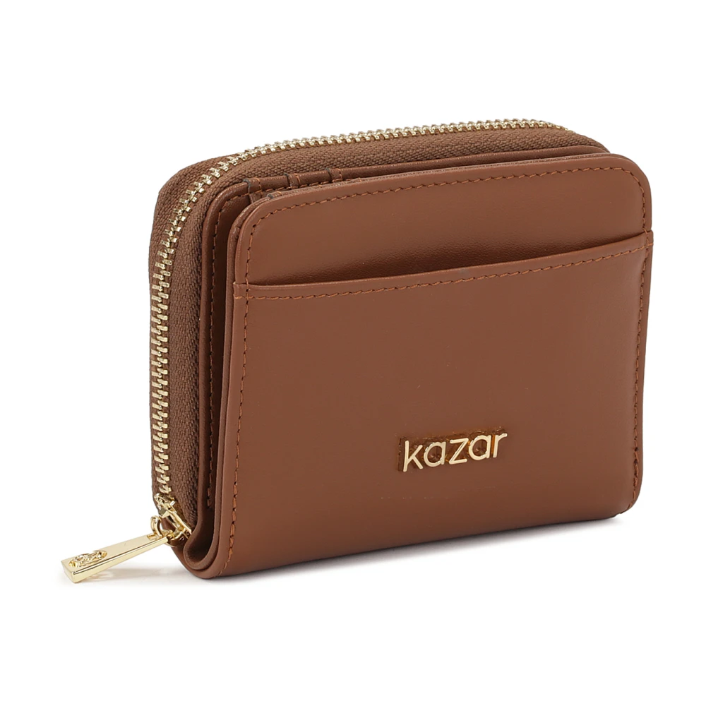 Kazar Kleine bruine portemonnee met drukknoopsluiting Brown Dames
