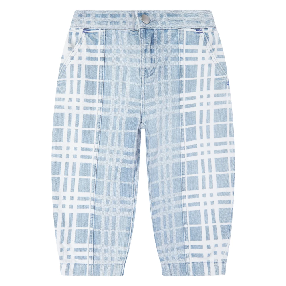 Burberry Girls Blue Trousers, 8 Y, Check Jasmine Trousers