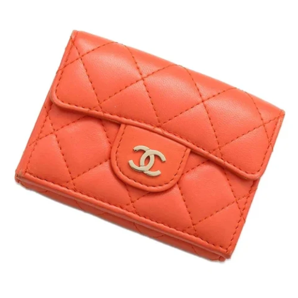 Chanel Vintage Pre-owned Leather wallets Orange Dames