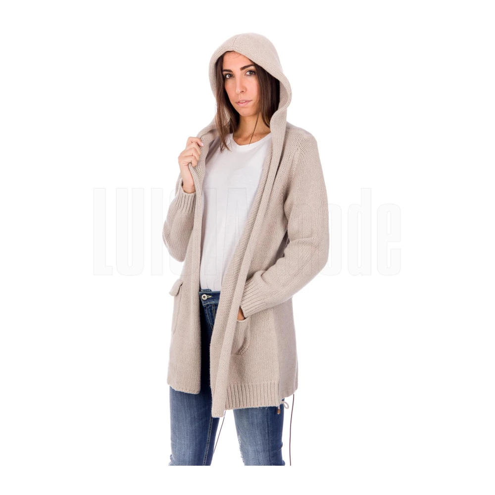 Fabiana Filippi Luxe Wolmix Cardigan Beige Dames