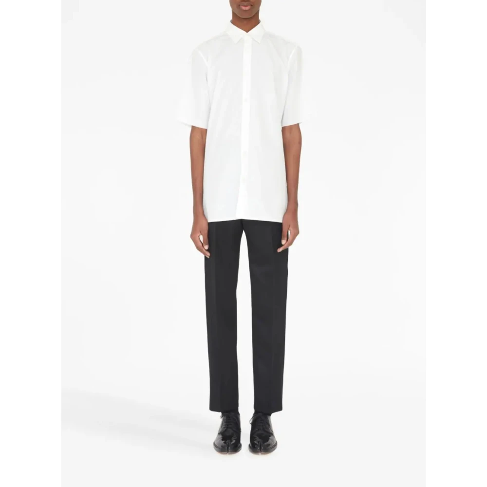 Maison Margiela Witte Katoenen Korte Mouwen Overhemd White Heren