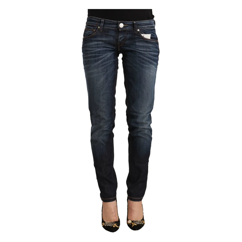 Acht Women's Blue Low Waist Skinny Denim Jeans