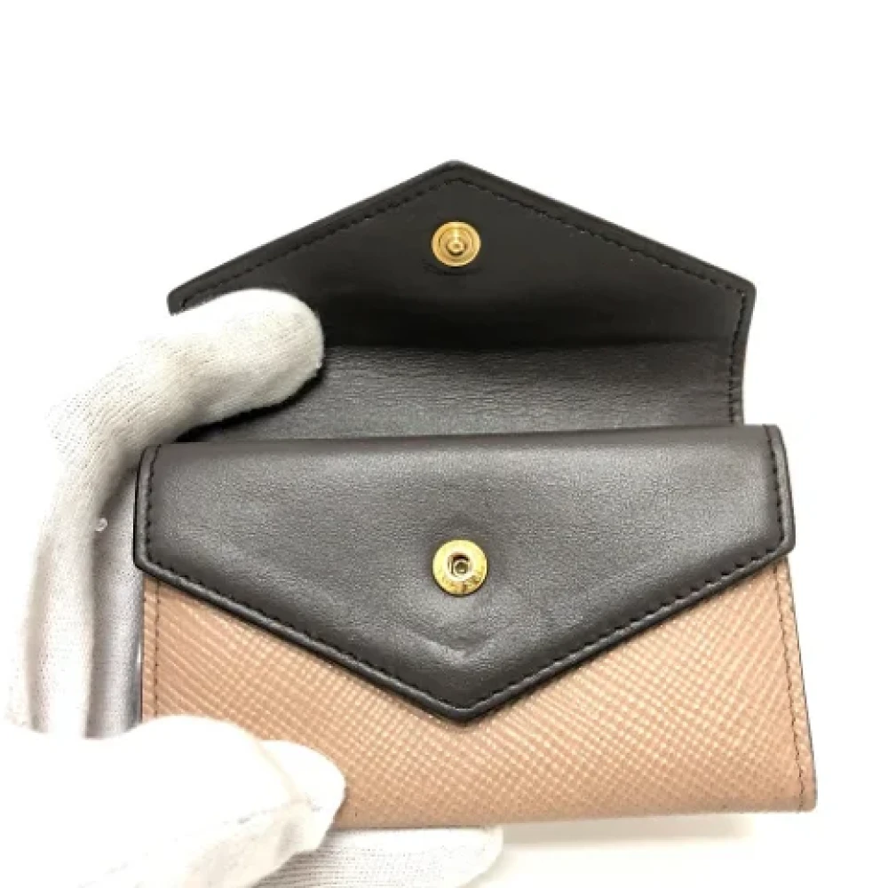 Prada Vintage Pre-owned Leather home-office Beige Dames