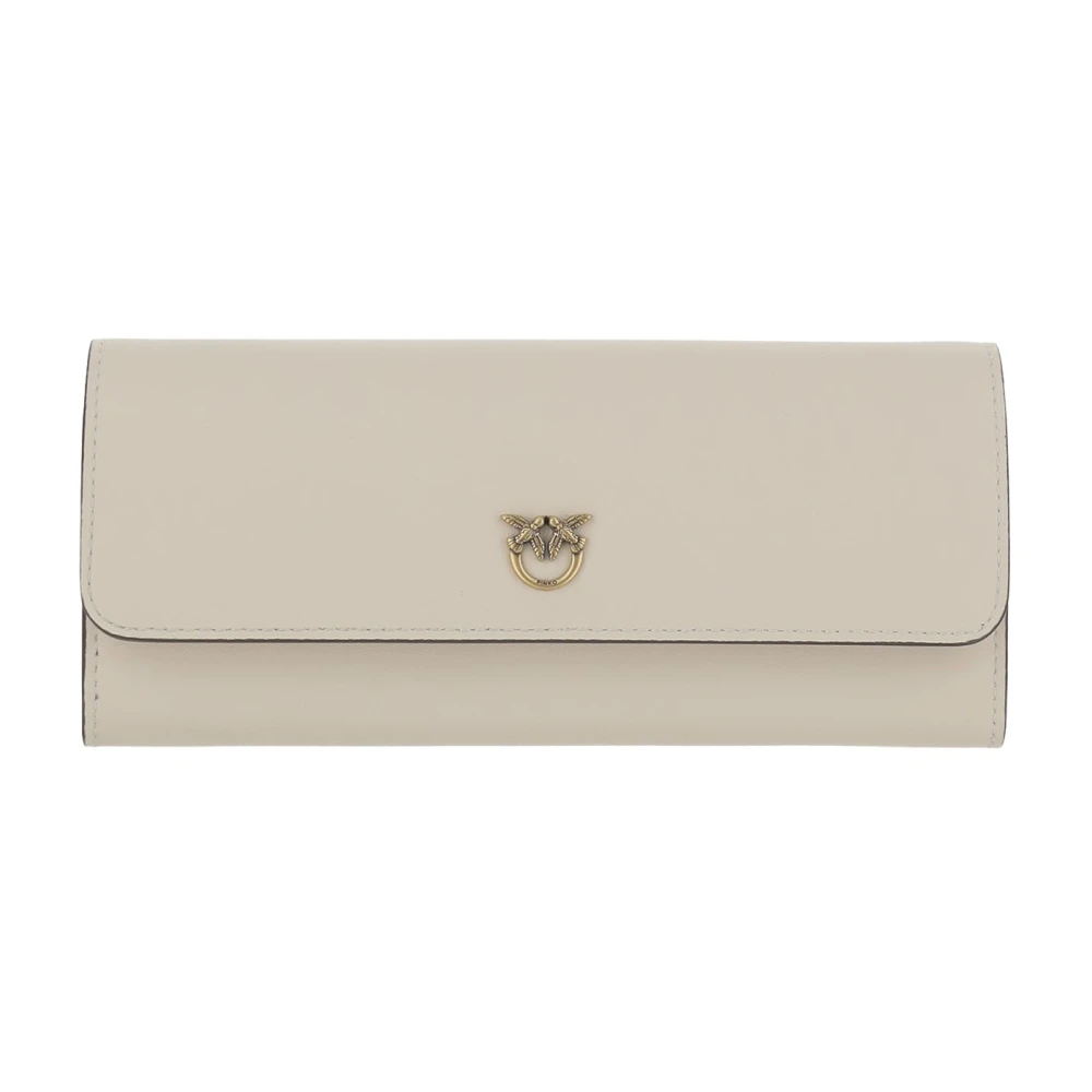 Pinko Women's White Love Tiny Birds Leather Wallet