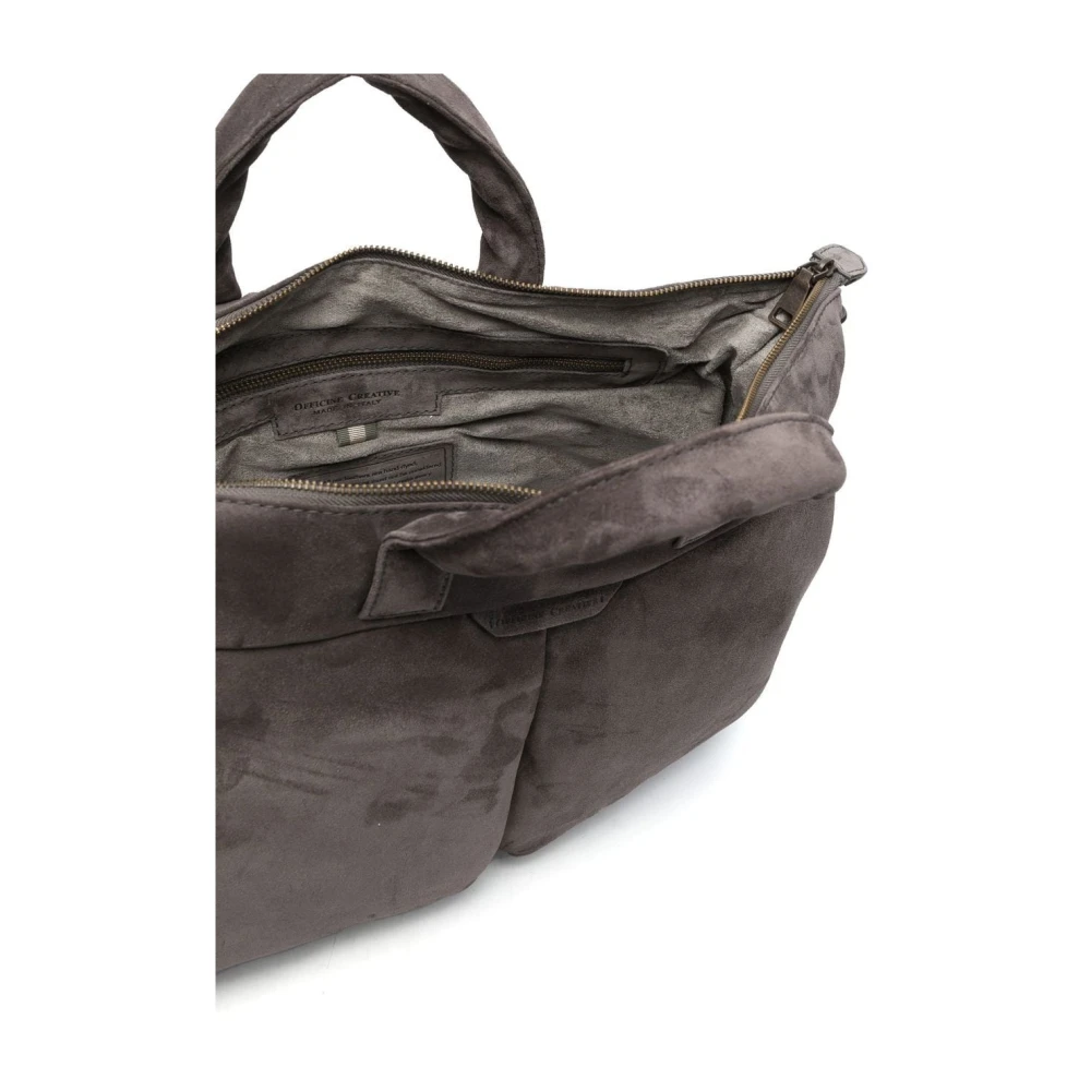 Officine Creative Suède Tote Tas Gray Heren