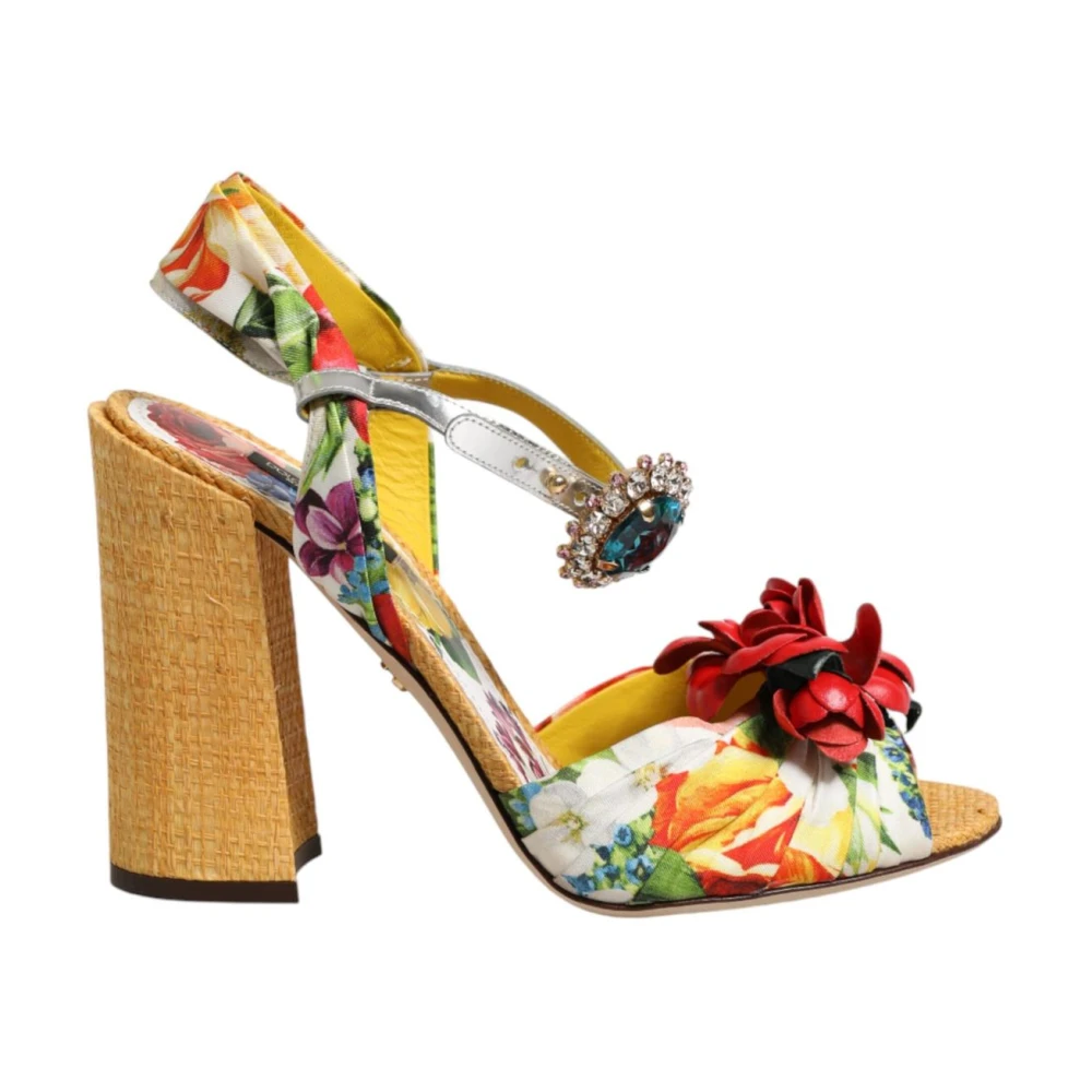 Dolce & Gabbana , High Heel Sandals, Female, Multicolor, 7 Uk, Multicolor Crystal Embellished Heel Sandals - Image 3