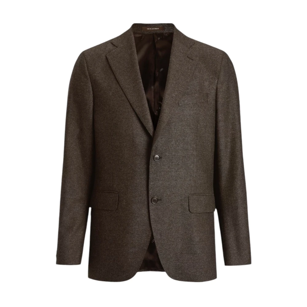 Oscar Jacobson Bruine Wol Blazer Regular Fit Fogerty Brown Heren