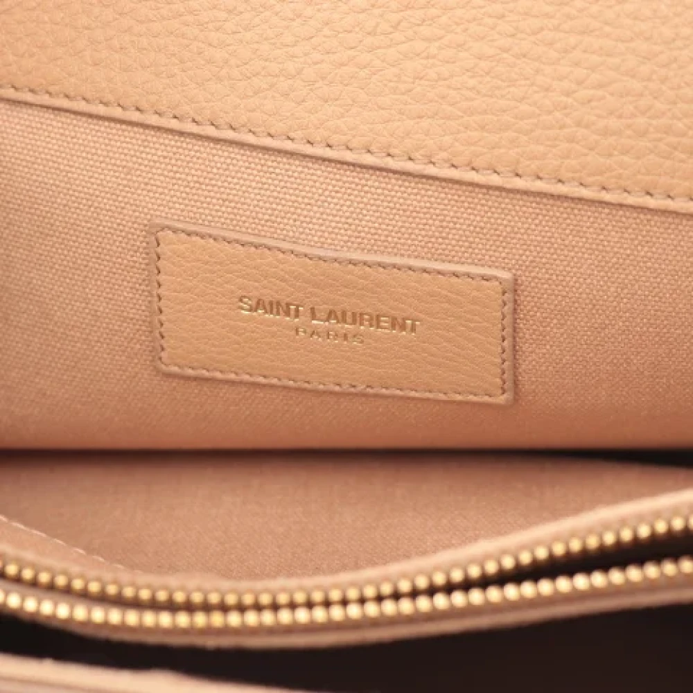 Yves Saint Laurent Vintage Pre-owned Leather handbags Beige Dames