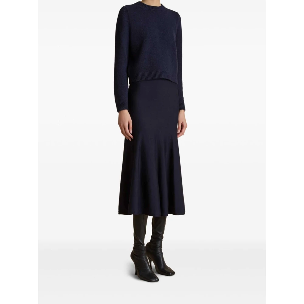 Khaite Blauwe Geribbelde Rok Blue Dames