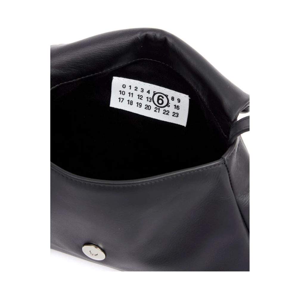 MM6 Maison Margiela Charcoal Grey Lederen Foldover Schoudertas Gray Dames